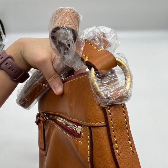 Dooney & Bourke Florentine Leather Allison Crossbody Natural Brown - Picture 14 of 15